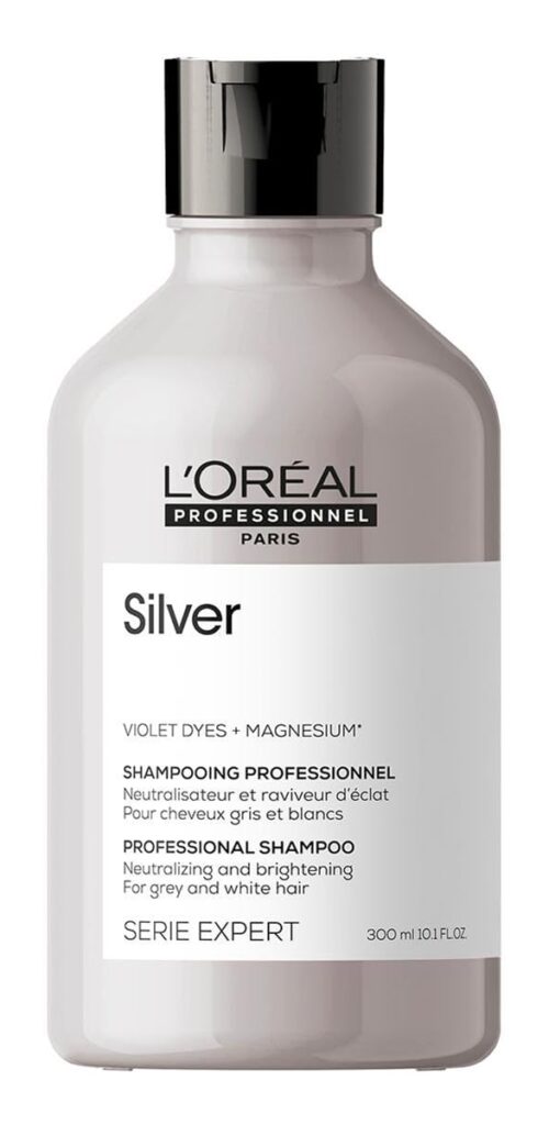 L'Oréal Professionnel Silver | Champô Neutralizador para Cabelo Grisalho, Branco ou Loiro na Amazon (link de afiliado)